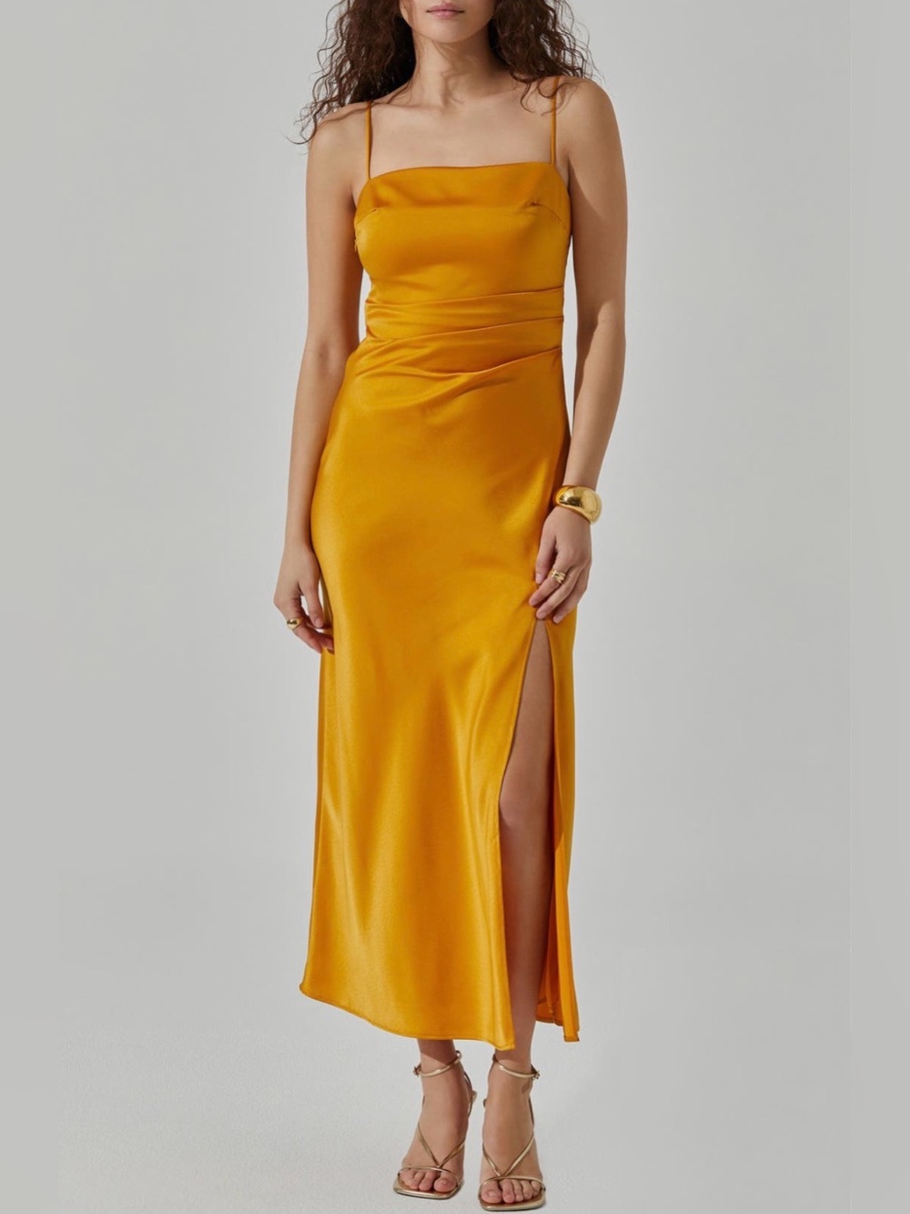 ASTR The Label Marigold Satin Slip Dress | Medium